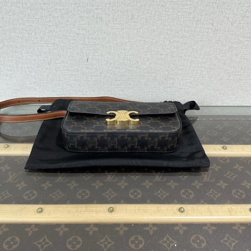 CELINE 金扣凱旋門老花肩背腋下包 20.5*11.5*4 98新配件塵袋-4