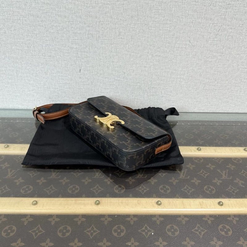 CELINE 金扣凱旋門老花肩背腋下包 20.5*11.5*4 98新配件塵袋-5