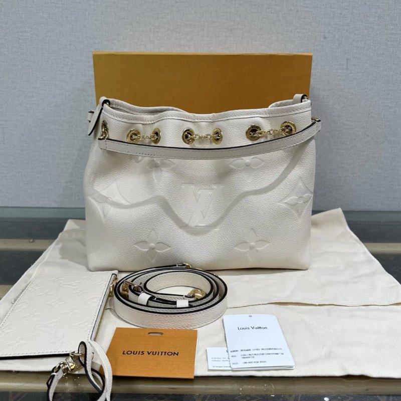 LV 奶白色金扣UNDLE 手提斜背子母包 芯片款 28*22*10 99新配件盒子塵袋-0