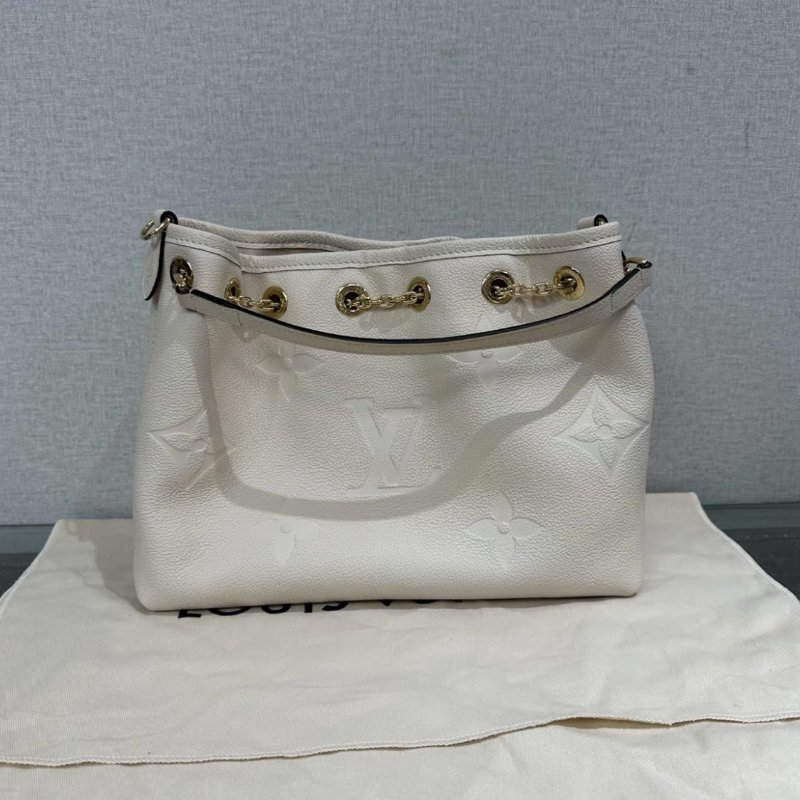 LV 奶白色金扣UNDLE 手提斜背子母包 芯片款 28*22*10 99新配件盒子塵袋-5