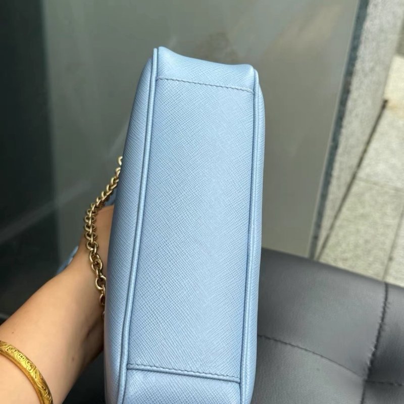 Prada hobo系列 星際藍腋下包手提包肩背包22*6.5*12.5 99新配件塵袋-5