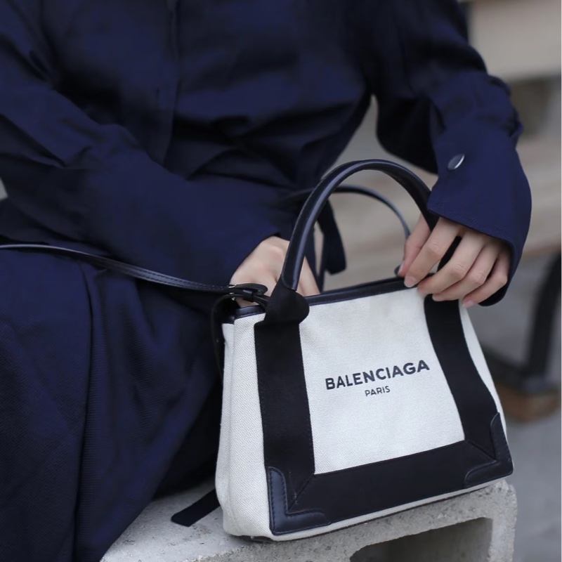 Balenciaga 巴黎世家 Navy XS 帆布包-3
