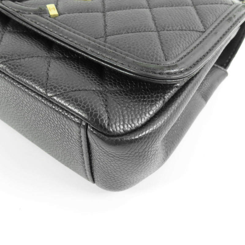 CHANEL 牛皮皮革CC Filigree金扣肩背袋-12