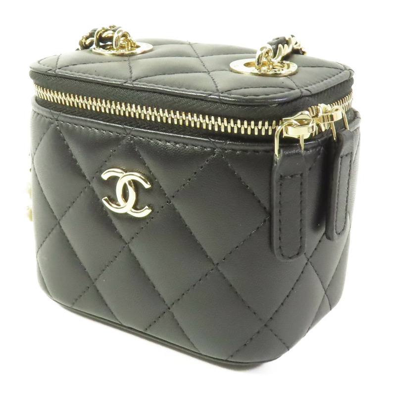 CHANEL 羊皮皮革Mini Vanity Case金扣肩背袋-2
