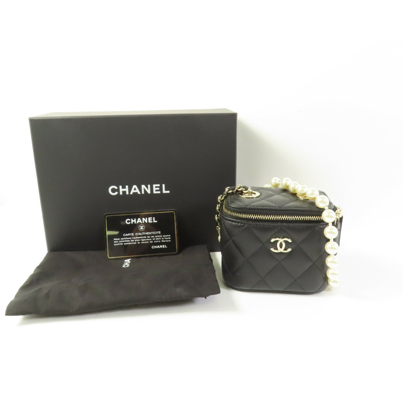 CHANEL 羊皮皮革Mini Vanity Case金扣肩背袋-8