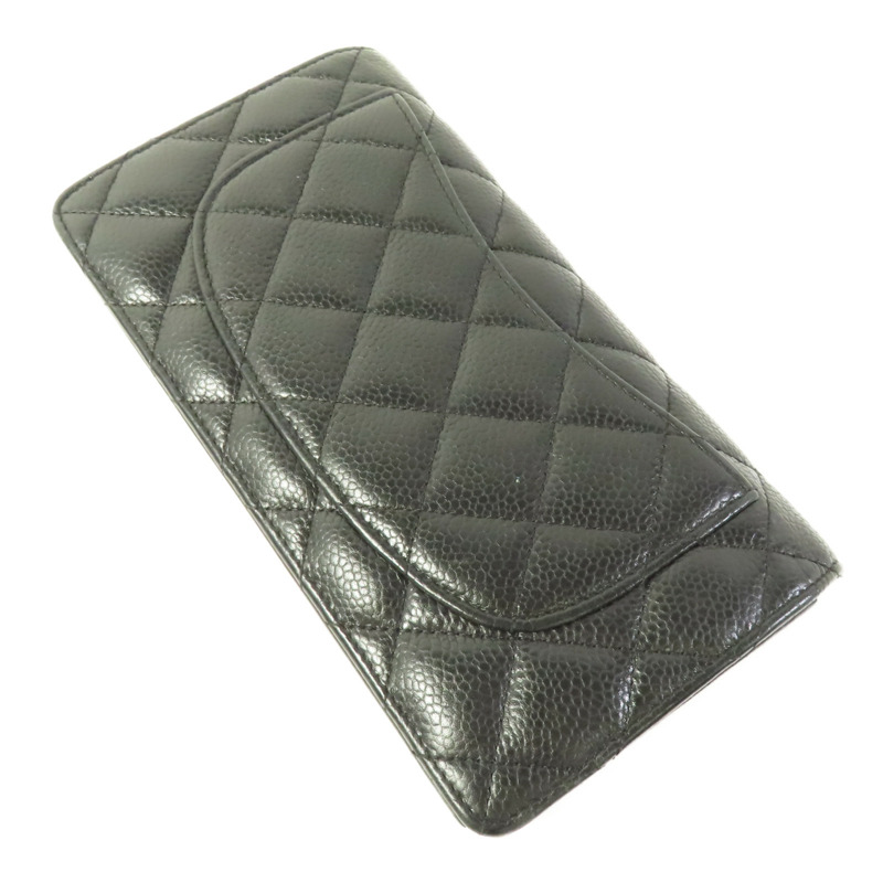 CHANEL 牛皮皮革Long Wallet銀扣長錢包-4