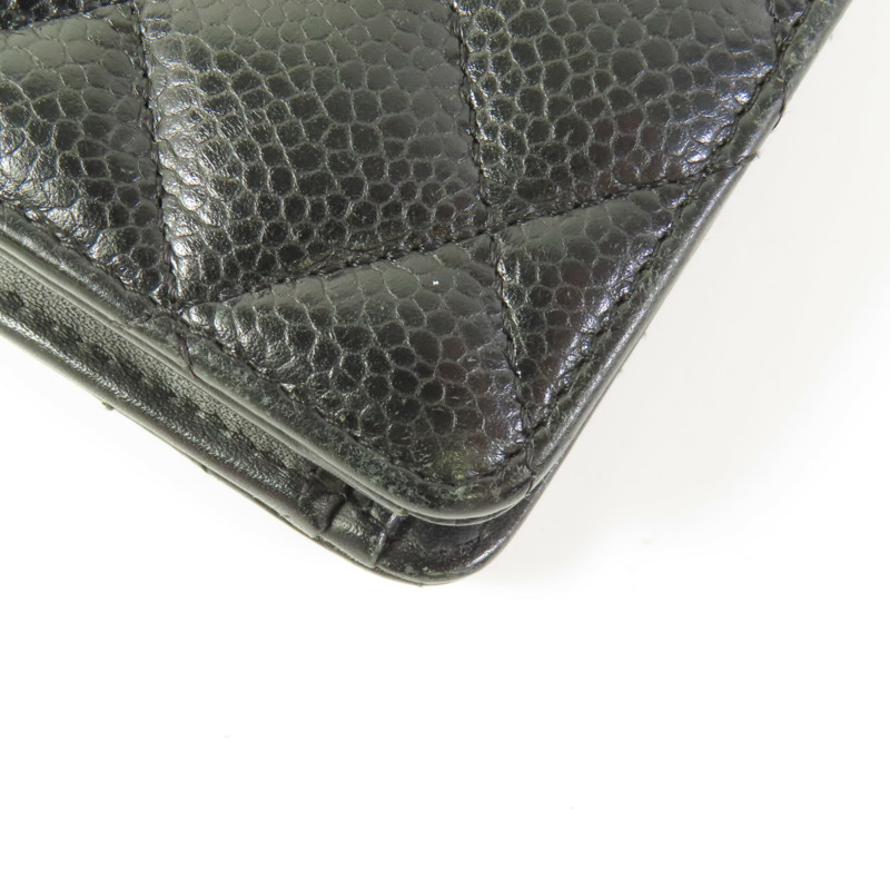 CHANEL 牛皮皮革Long Wallet銀扣長錢包-11