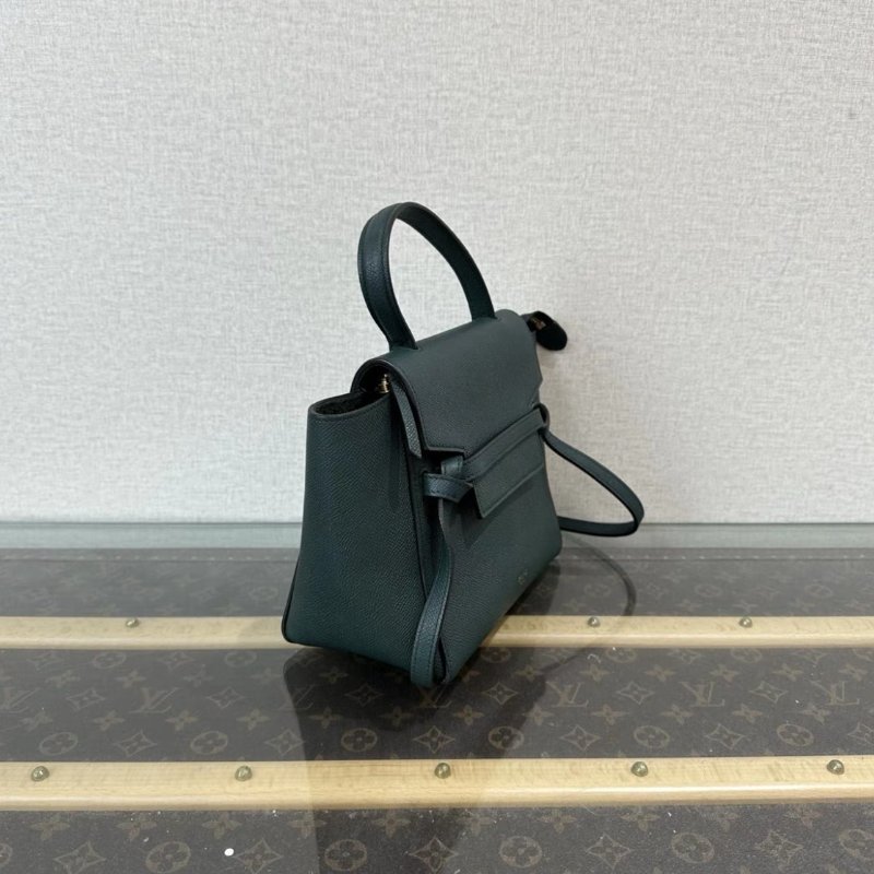 CELINE 綠色金扣小號號鯰魚手提肩背斜背包 24*20*13 98新配件塵袋-1
