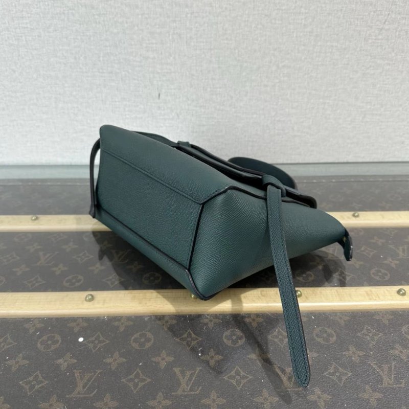 CELINE 綠色金扣小號號鯰魚手提肩背斜背包 24*20*13 98新配件塵袋-3