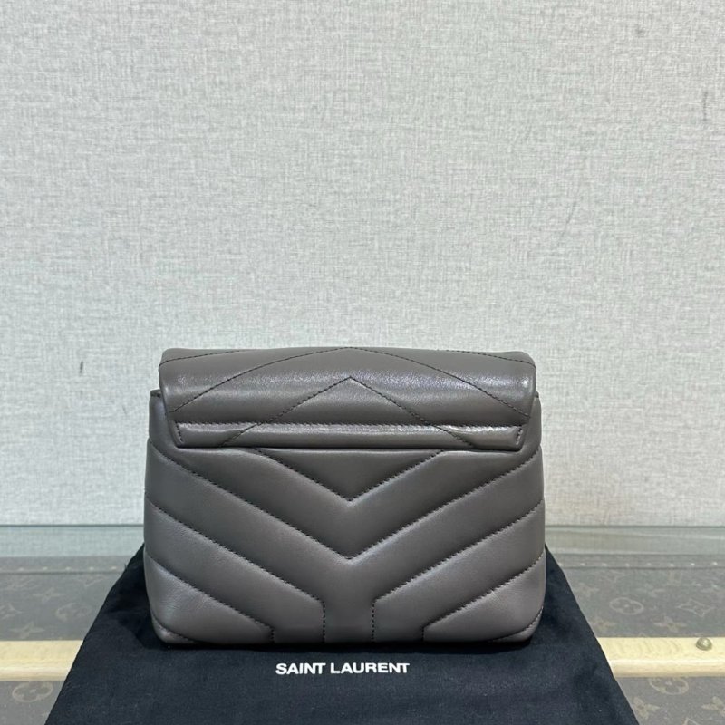 YSL 銀扣Lou Lou方胖子肩背斜背包18*14*6 99新 配件盒子塵袋-2