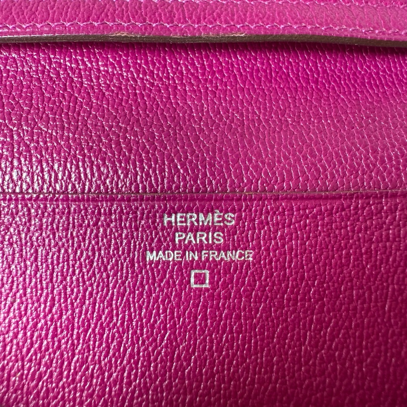 Hermes bearn 紫色鱷魚長夾-15