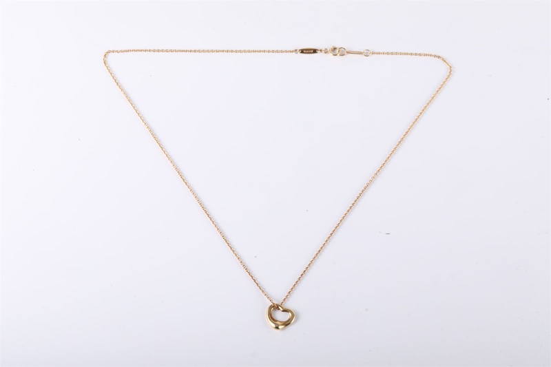 TIFFANY&CO(蒂芙尼) 18K黃金 黃金 愛心 小號項鏈 18K-5