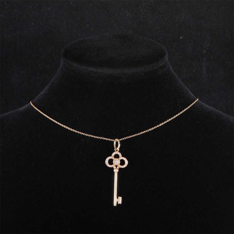 TIFFANY&CO(蒂芙尼) Tiffany Keys 皇冠鑰匙項鏈 中號 3.8cm 半鑽 18K黃金 項鏈 黃金-0