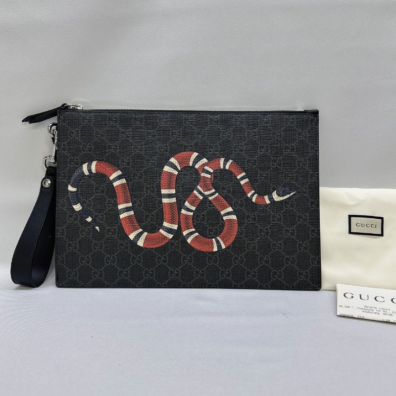 GUCCI GG Supreme帝王蛇手拿包-0