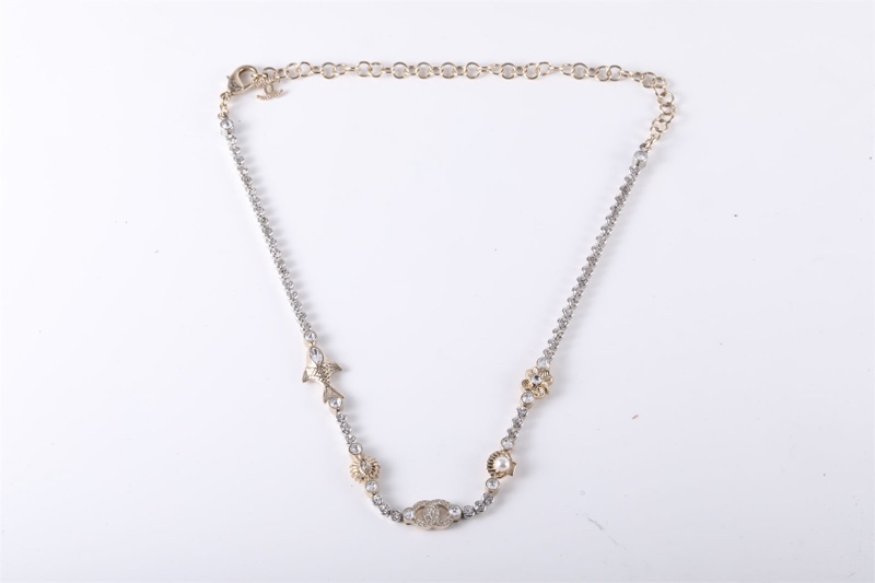 CHANEL(香奈兒)  合金 25C 早春 幾何圖案 水鑽項鏈-5