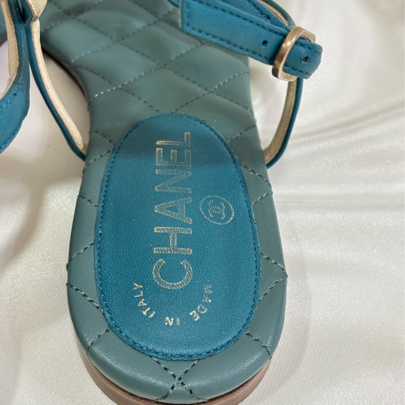 Chanel 星星金幣涼鞋 莫蘭迪綠-8
