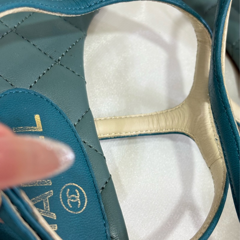 Chanel 星星金幣涼鞋 莫蘭迪綠-12