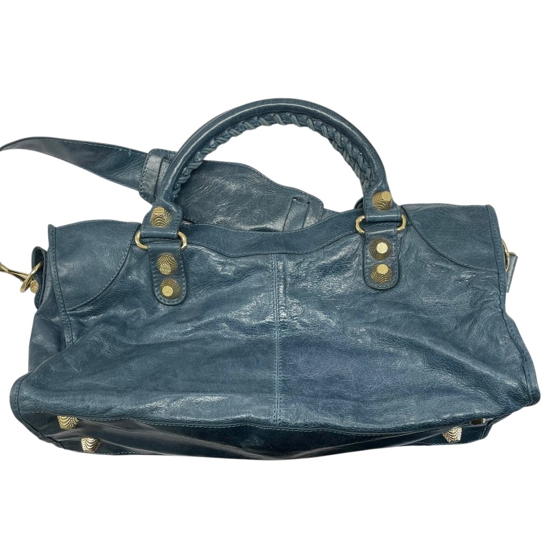 BALENCIAGA 巴黎世家 173082 CITY 機車包 皮革 寶藍色-1