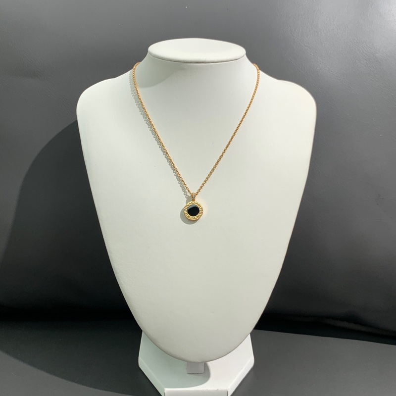 寶格麗雙面圓餅黑白貝母兩面玫瑰金項鍊帶鑽，2023年購入-0