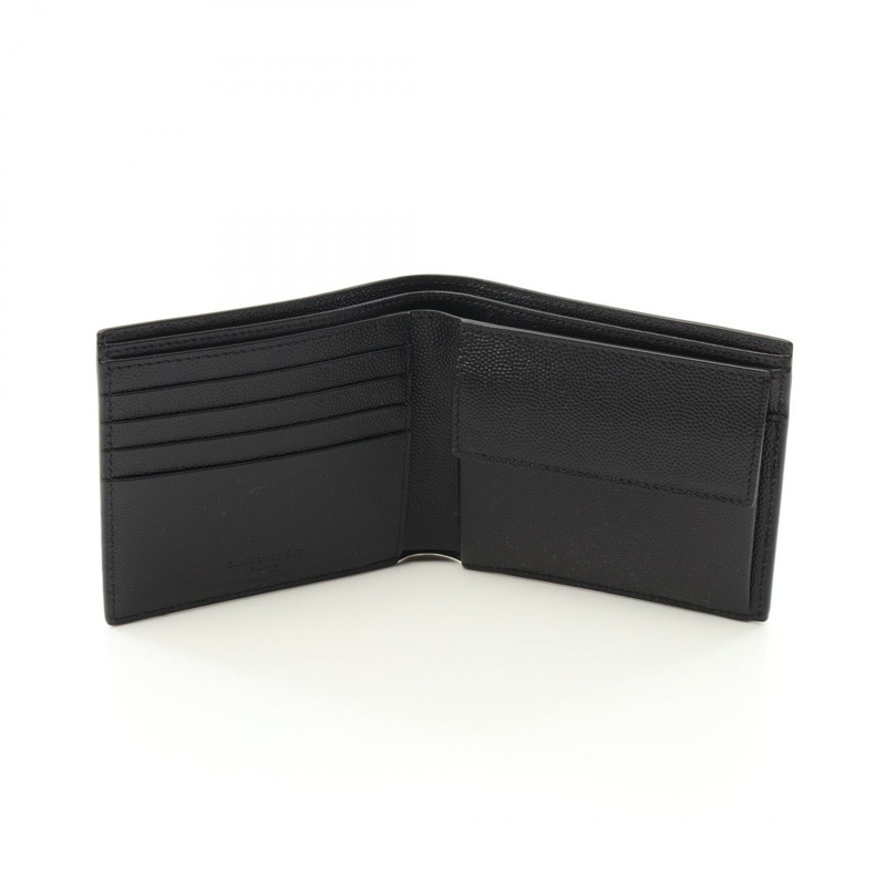 SAINT LAURENT East West 雙折皮夾 396303BTY0N1000 皮革 黑色 全新 男士-2