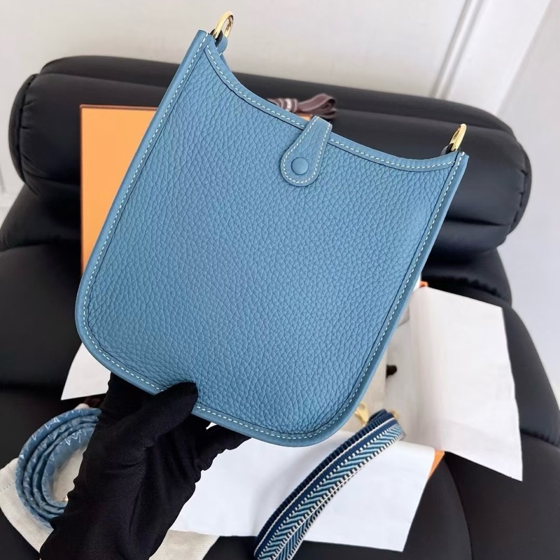 【全新品】全新閒置 大全套 W刻 Hermes愛馬仕 mini 伊芙琳 evelyne D2牛仔藍-1