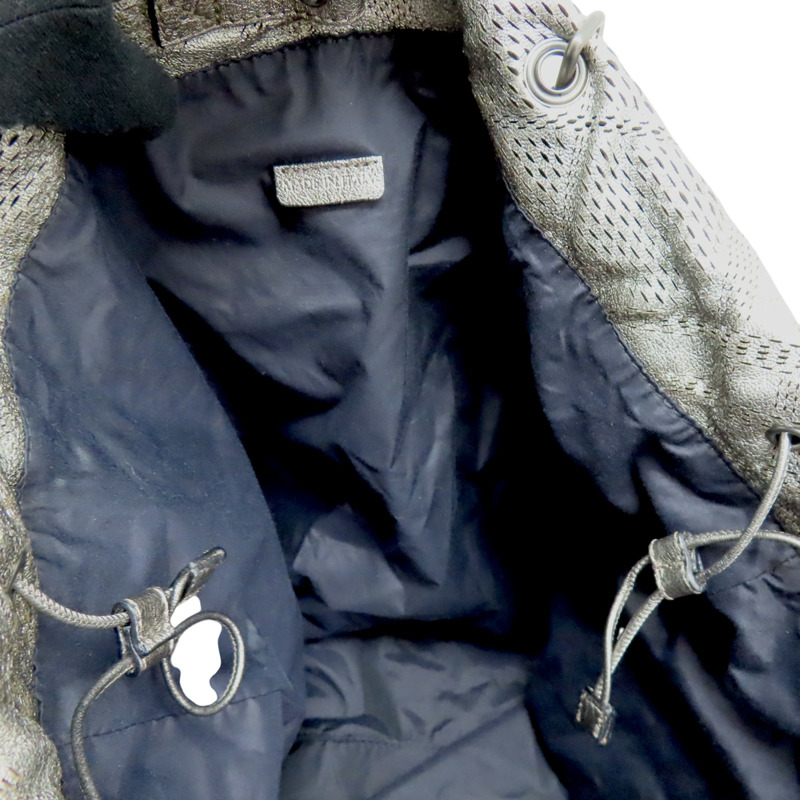 銀灰色 牛皮 肩背包-5