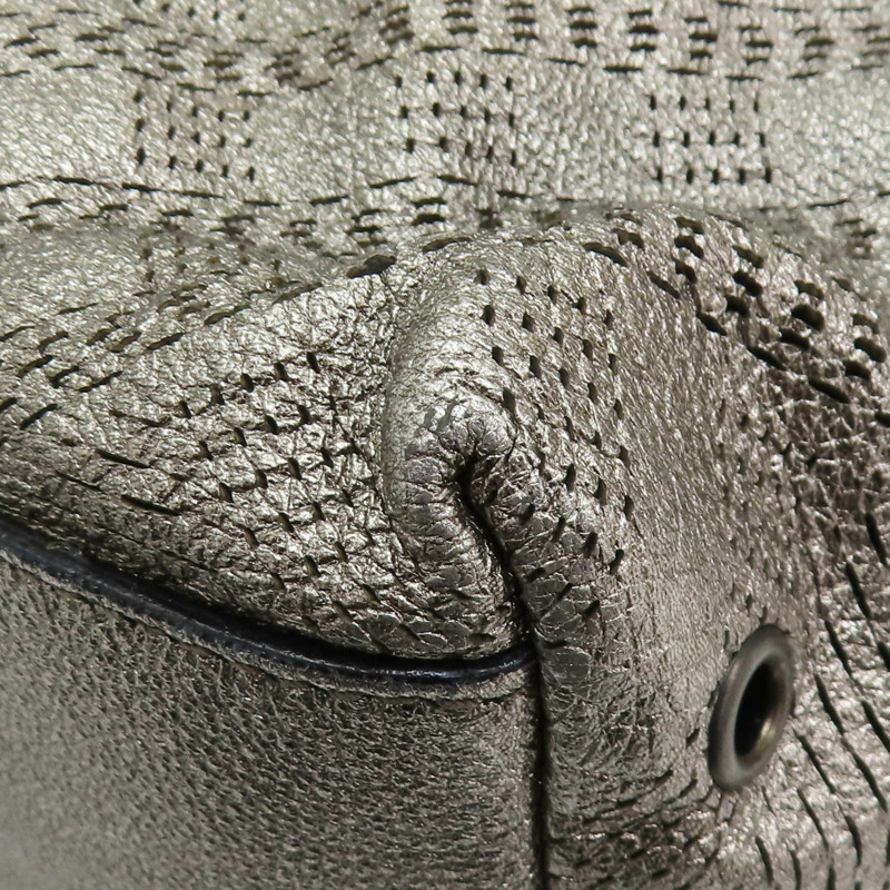 銀灰色 牛皮 肩背包-12