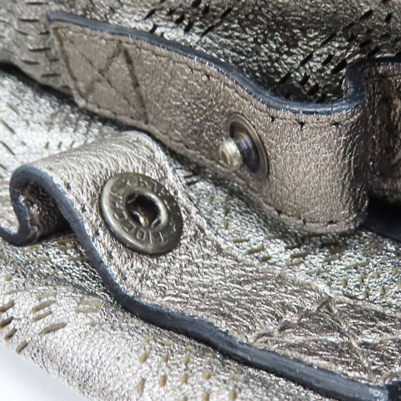 銀灰色 牛皮 肩背包-15