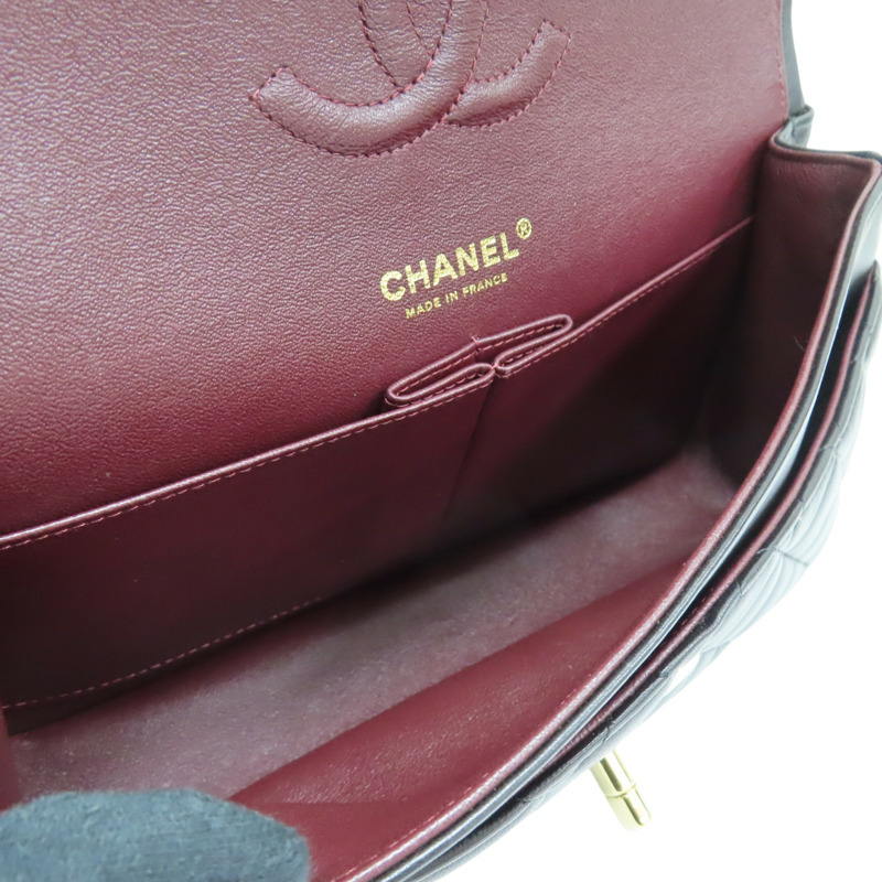 黑色 菱格紋 羊皮 COCO 25 鍊帶 肩背包 A01112-4