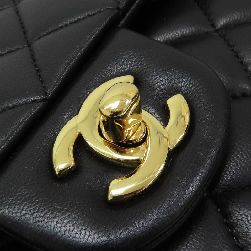 黑色 菱格紋 羊皮 COCO 25 鍊帶 肩背包 A01112-6