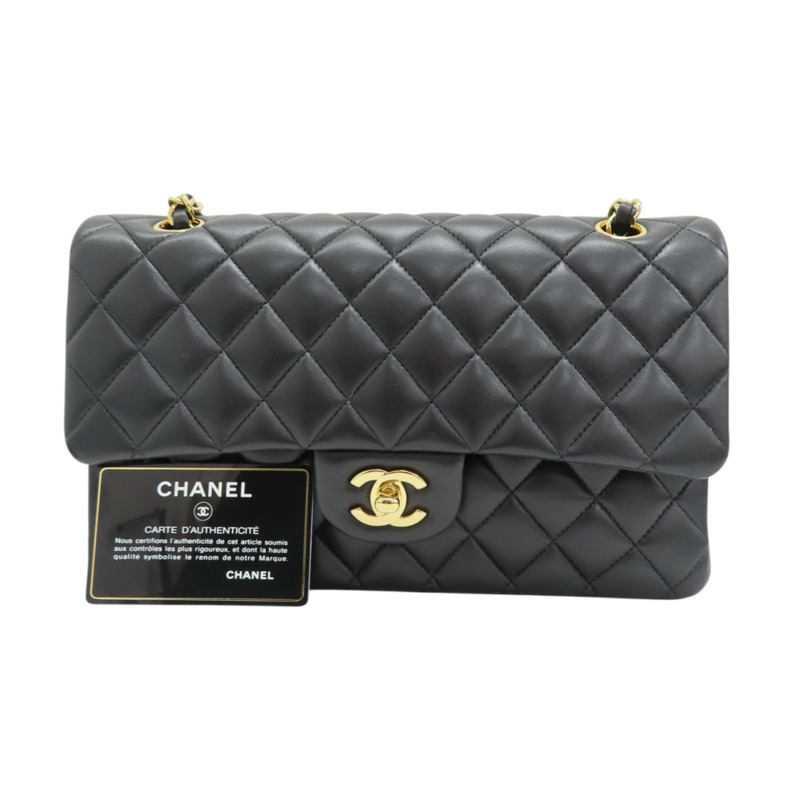 黑色 菱格紋 羊皮 COCO 25 鍊帶 肩背包 A01112-9