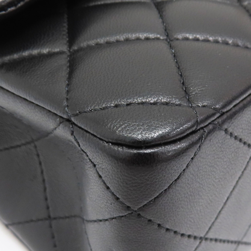 黑色 菱格紋 羊皮 COCO 25 鍊帶 肩背包 A01112-12