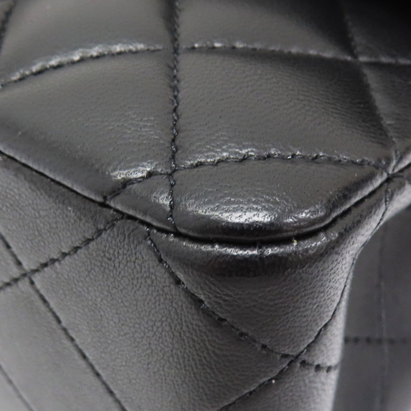 黑色 菱格紋 羊皮 COCO 25 鍊帶 肩背包 A01112-13