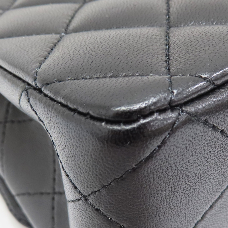 黑色 菱格紋 羊皮 COCO 25 鍊帶 肩背包 A01112-14