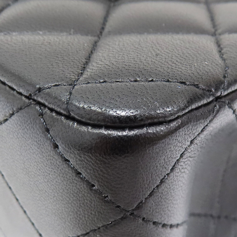 黑色 菱格紋 羊皮 COCO 25 鍊帶 肩背包 A01112-15