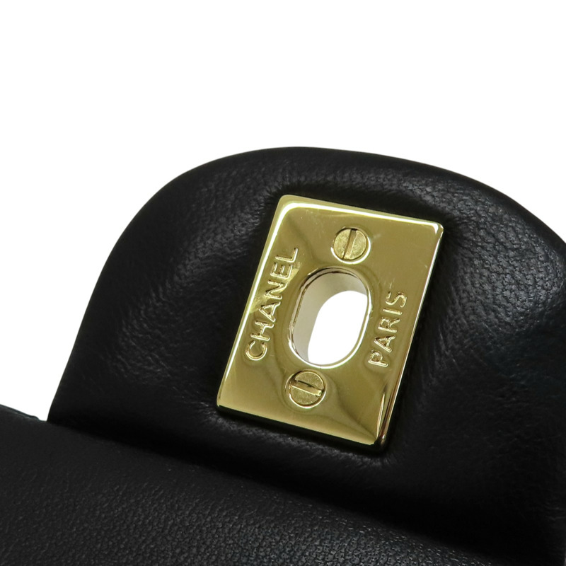 黑色 菱格紋 羊皮 COCO 25 鍊帶 肩背包 A01112-16