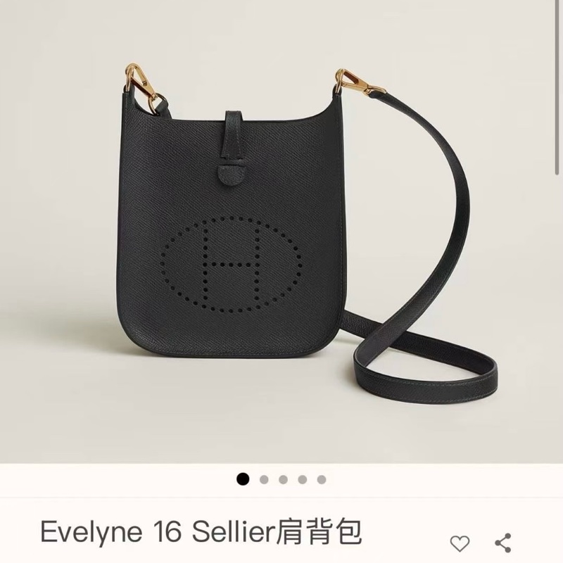 【全新品】Hermes evelyne mini愛馬仕伊芙琳黑金W刻-8