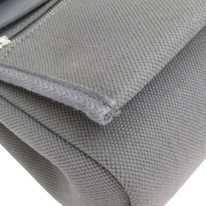 灰色 帆布 Herbag Zip 20 肩背包 W刻 銀扣【HERMES 愛馬仕】-11