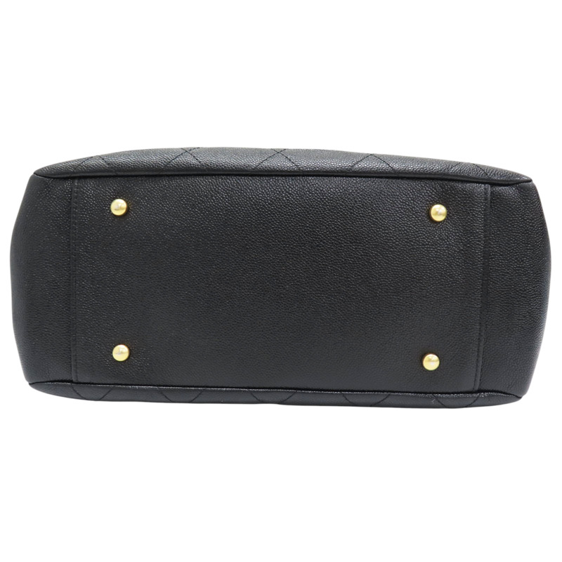 黑色 牛皮 菱格紋 荔枝紋 Shopping 两用包 金扣【CHANEL 香奈兒】-3