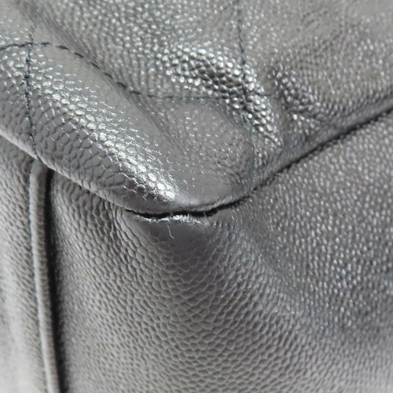 黑色 牛皮 菱格紋 荔枝紋 Shopping 两用包 金扣【CHANEL 香奈兒】-11