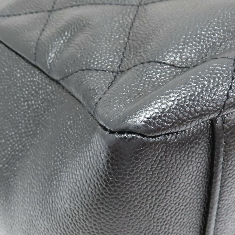 黑色 牛皮 菱格紋 荔枝紋 Shopping 两用包 金扣【CHANEL 香奈兒】-12