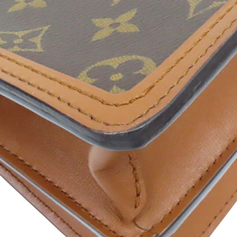 棕色 原花 Reverse 帆布 Mini Dauphine 肩背包 M45959-10