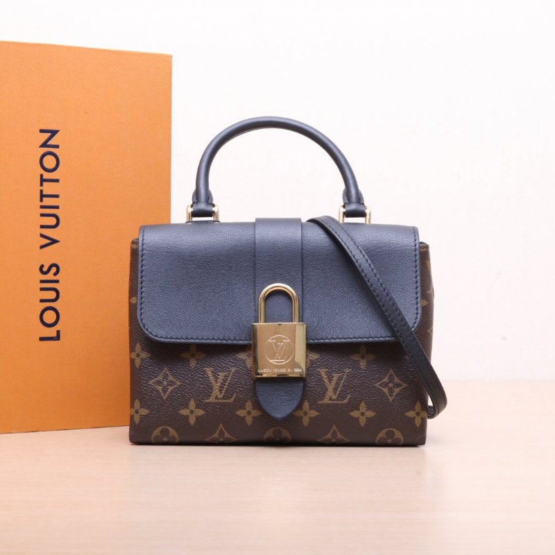 LOUIS VUITTON(路易威登) Locky BB 鎖頭包 黑色 PVC 金扣 2019-1