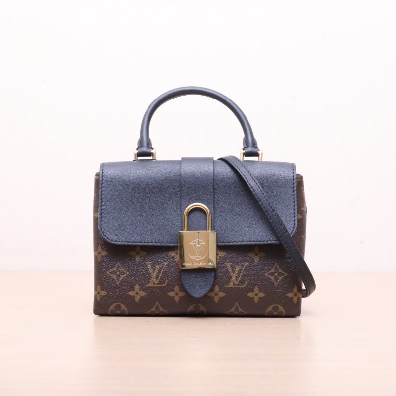 LOUIS VUITTON(路易威登) Locky BB 鎖頭包 黑色 PVC 金扣 2019-2