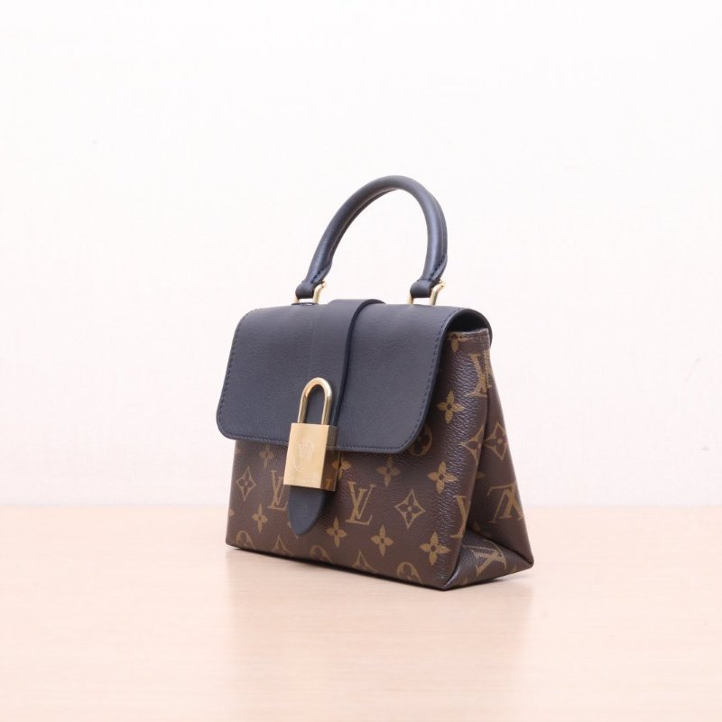 LOUIS VUITTON(路易威登) Locky BB 鎖頭包 黑色 PVC 金扣 2019-3