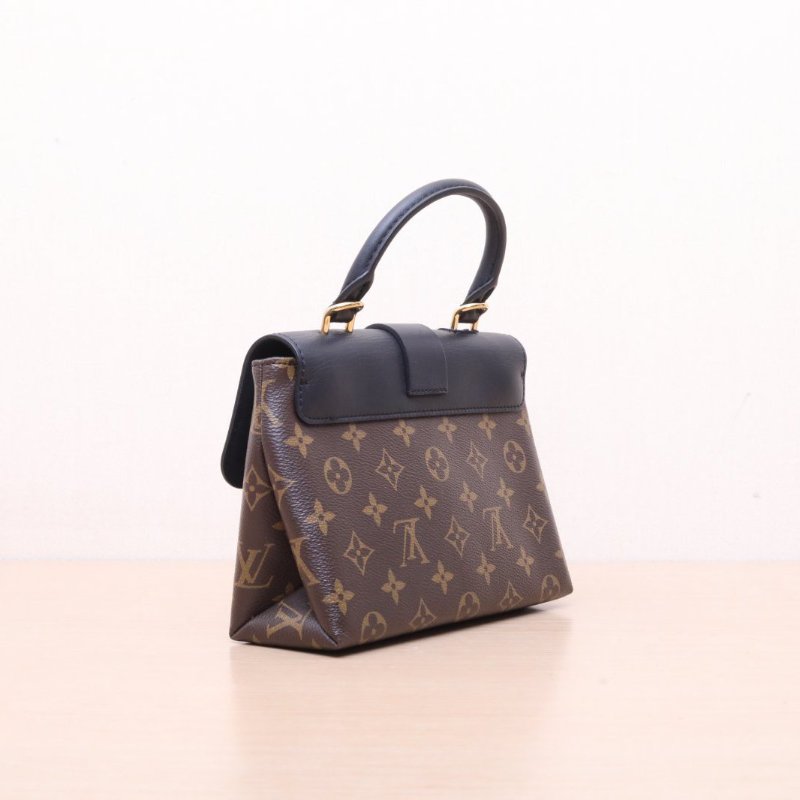 LOUIS VUITTON(路易威登) Locky BB 鎖頭包 黑色 PVC 金扣 2019-10