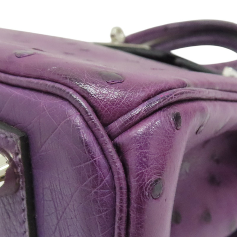 紫羅蘭 鴕鳥皮 Birkin 30 柏金包 手提包 □N刻 銀扣【HERMES 愛馬仕】-11