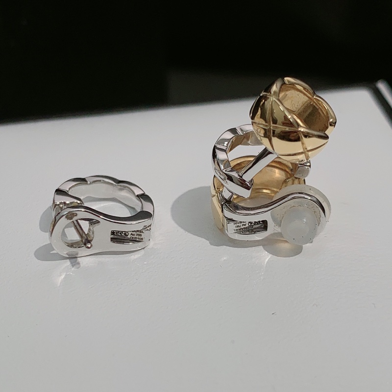 Chanel香奈兒coco crush耳骨夾耳環淺金白金帶鑽耳釘耳骨夾 多種戴法 沒有耳洞的也可以入 2024購入-5