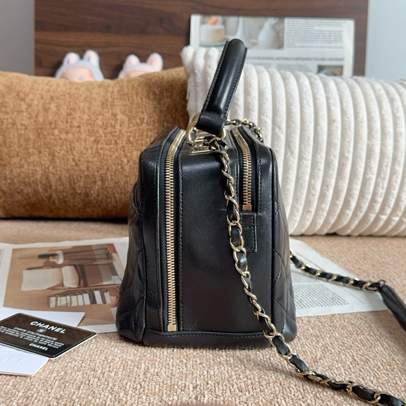 【近新閒置品】Chanel 香奈兒 24開黑金羊皮Trendycc小號保齡球鏈條包-3