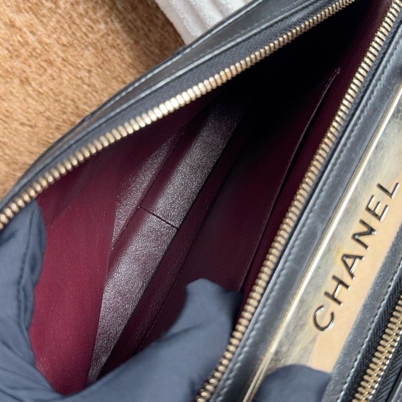 【近新閒置品】Chanel 香奈兒 24開黑金羊皮Trendycc小號保齡球鏈條包-9